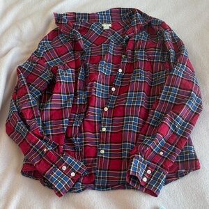 J. Crew Red and Blue Plaid Button Down Shirt